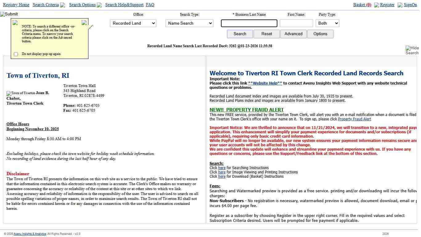 Welcome to 20/20 Perfect Vision Land Records I2